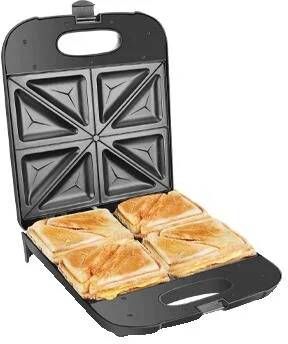 Aigostar 30ZGC Dylan Sandwich Maker Tosti Apparaat Pfas Vrij Sandwich Grill Tosti apparaat met antiaanbaklaag & indicatielampje 1400W Zwart - Foto 2