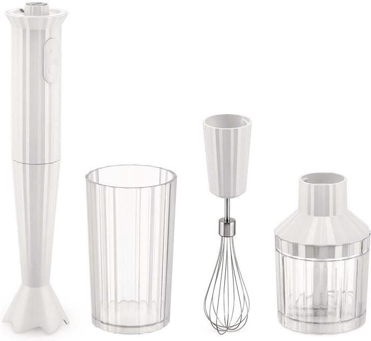 Alessi Staafmixer Set Plissé – Wit – Michele de Lucchi – MDL10S W – Set met Staafmixer en Accessoires – Stijlvol en Krachtig – Perfect voor Soepen Sauzen en Smoothies - Foto 2