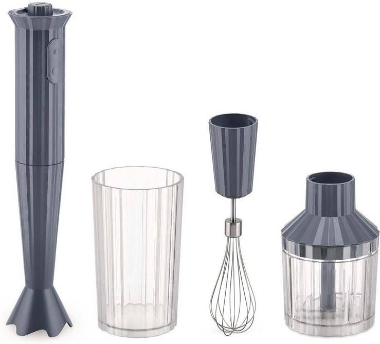 Alessi Staafmixer Set Plissé – Grijs – Michele de Lucchi – MDL10S G – Set met Staafmixer en Accessoires – Stijlvol en Krachtig – Perfect voor Soepen Sauzen en Smoothies - Foto 2