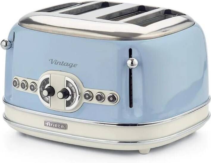 Ariete 0156 05 Vintage broodrooster 4 sleuven 1630 Watt 6 standen Blauw - Foto 3