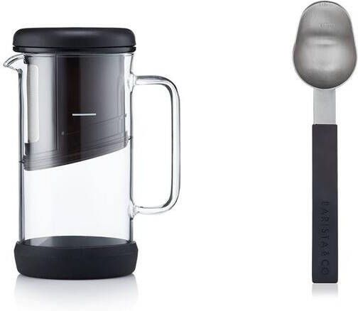 Barista & Co One Brew Cafetière met Scoop Koffie Maatschep Giftset Zilver Baris