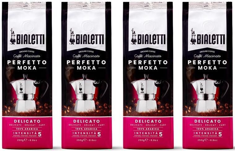 Bialetti Moka Delicato Gemalen koffie 4 x 250 gram