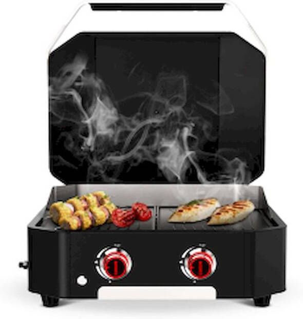 Cozze Plancha 600 met Deksel en 2 Branders 65 cm 30Mbar 6.4KW