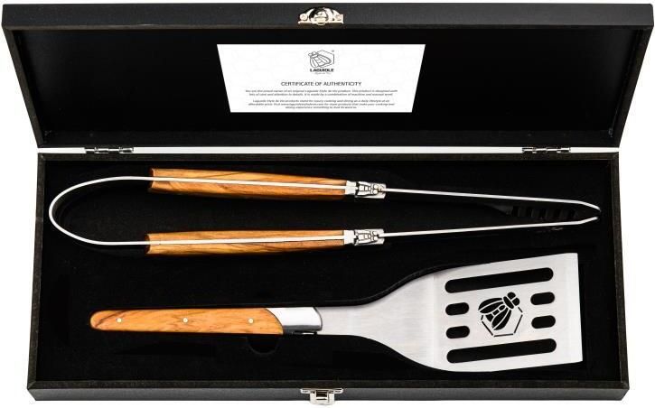 Laguiole Style de Vie Luxury Line BBQ Set Olijfhout 2-delige set