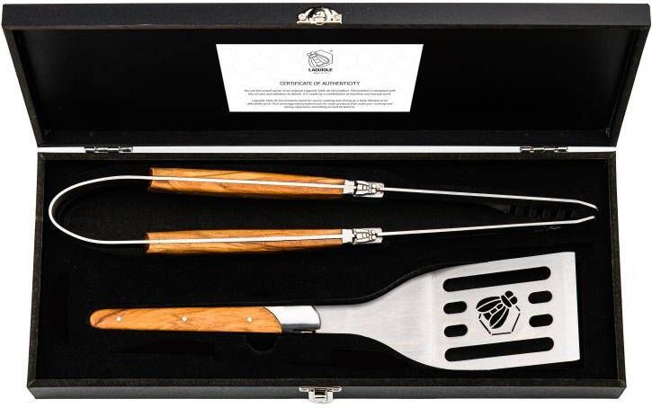 Laguiole Style de Vie Luxury Line BBQ Set Olijfhout 2-delige set