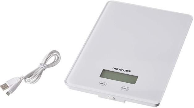 Mastrad Keukenweegschaal Oplaadbaar 15 kg Wit