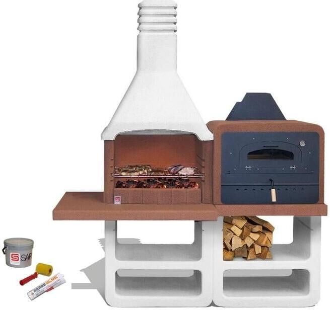 Sarom Fuoco Betonnen barbecue Pizzaoven Laros Complete set