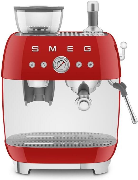 Smeg EGF03RDEU Espressomachine met Geïntegreerde Bonenmaler Pistonmachine Dubbel Thermoblock 58 mm Filterdrager Professionele Stoompijp '50s Style Rood - Foto 2