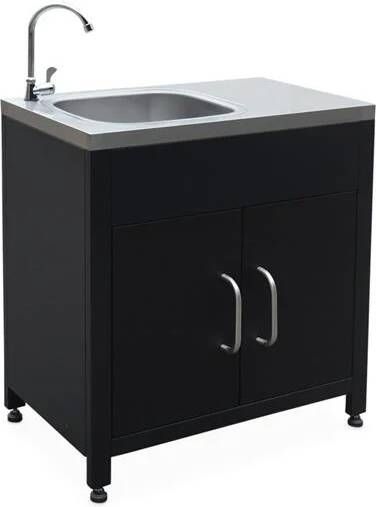 Sweeek Stalen buitenkeuken met gootsteen 80cm breed
