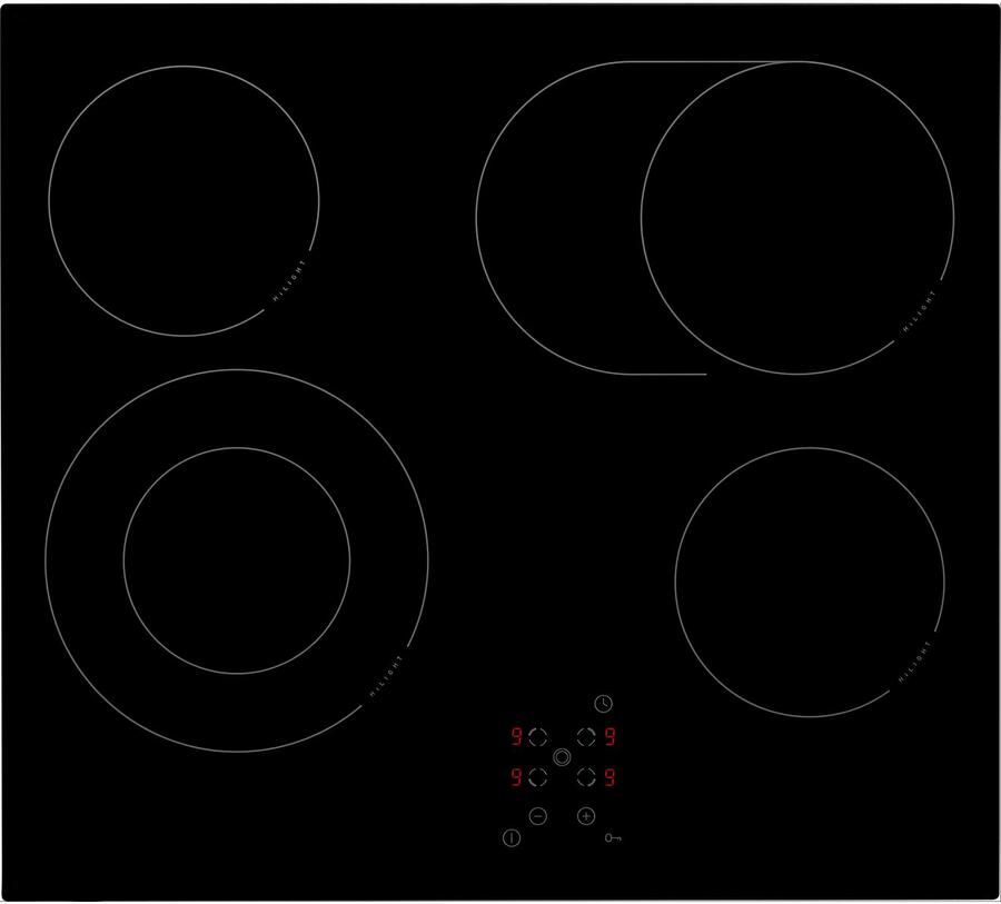 Amica Elektrische kookplaat KMC 742 620 C Vrijstaand kookveld met aanpasbaar oppervlak voor grote pannen en braadpannen