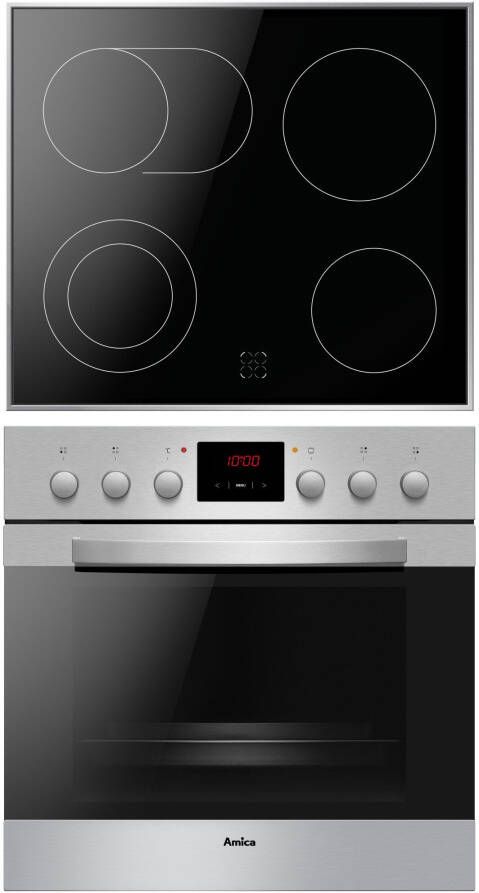 Amica Inbouw elektrisch fornuisset EHC 12816 E Keramische kookplaat met aanpasbaar oppervlak voor grote pannen en braadsledes - Foto 2
