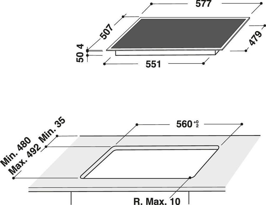 Bauknecht BS7160CFT inbouw inductie kookplaat (577 mm breed 4 kookplaten) - Foto 2
