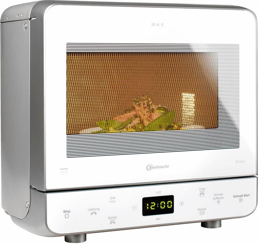 Bauknecht MW 39 WSL combinatie grill en magnetron Crisp-functie 700 W 13 L kookruimte supercompact ontwerp vooral ruimtebesparend in hoeken grill 700 W stoomfunctie snelontdooifunctie
