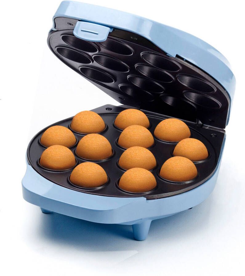 Bestron Cake Pop Maker Wafelijzer voor 12 Cake Pops inclusief Cake Pop Butler 12 Stokjes & Vork met antiaanbaklaag & indicatielampje 700W blauw - Foto 2