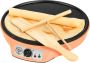 Bestron Crepe Maker voor crêpes met Ø 30cm pannenkoekenmaker incl. deegverdeler & crêpeskeerder met antiaanbaklaag & indicatielampje 1000 Watt Oranje - Thumbnail 1