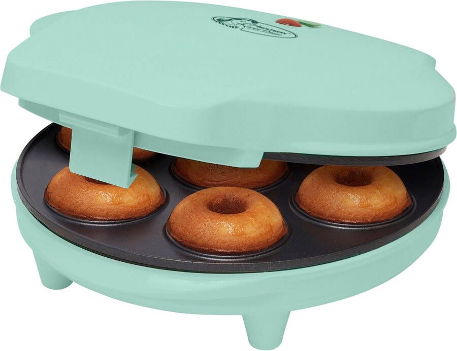 Bestron Donutmaker in retro design Mini-Donutmaker voor 7 kleine donuts incl. indicatielampje & antiaanbaklaag 700 watt Mint - Foto 2