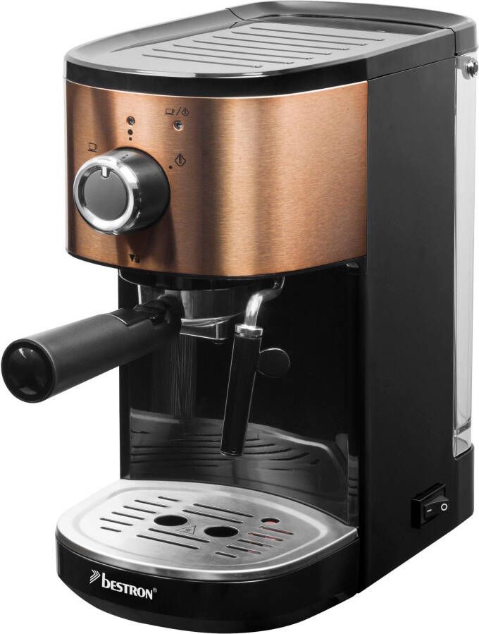 Bestron Espressomachine voor 2 kopjes Pistonmachine met draaibare stoompijp 15 Bar pompdruk 1450W koper - Foto 8