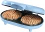 Bestron dubbel Wafelijzer voor klassieke hartwafels Wafelmaker met antiaanbaklaag & indicatielampje 1000 watt blauw - Thumbnail 1
