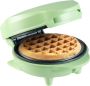 Bestron Mini-wafelijzer voor klassieke wafels wafelijzer met antiaanbaklaag voor kinderfeestjes Familiefeest Pasen of Kerst Mat Groen - Thumbnail 1
