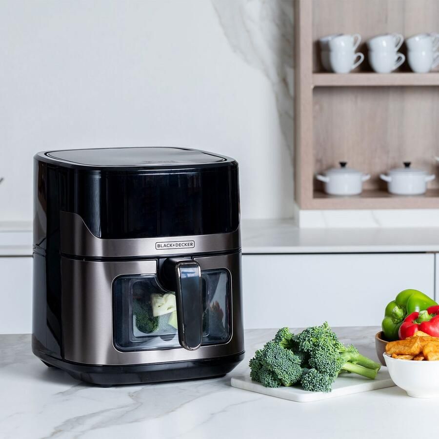 BLACK+DECKER Black & Decker BXAF6500E Enkel 6 5 l Vrijstaand 1600 W Friteuse met weinig vet Zwart Grijs - Foto 3