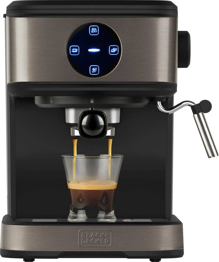 BLACK+DECKER Superautomatisch koffiezetapparaat Black & Decker BXCO850E Zwart Zilverkleurig 850 W 20 bar 1 2 L 2 Koppar