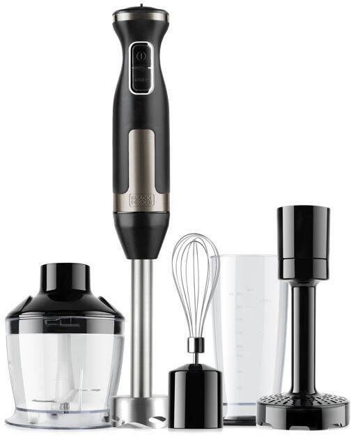 BLACK+DECKER Black & Decker BXHBA1500E blender + staafmixer 1500 W Zwart Roestvrijstaal RVS