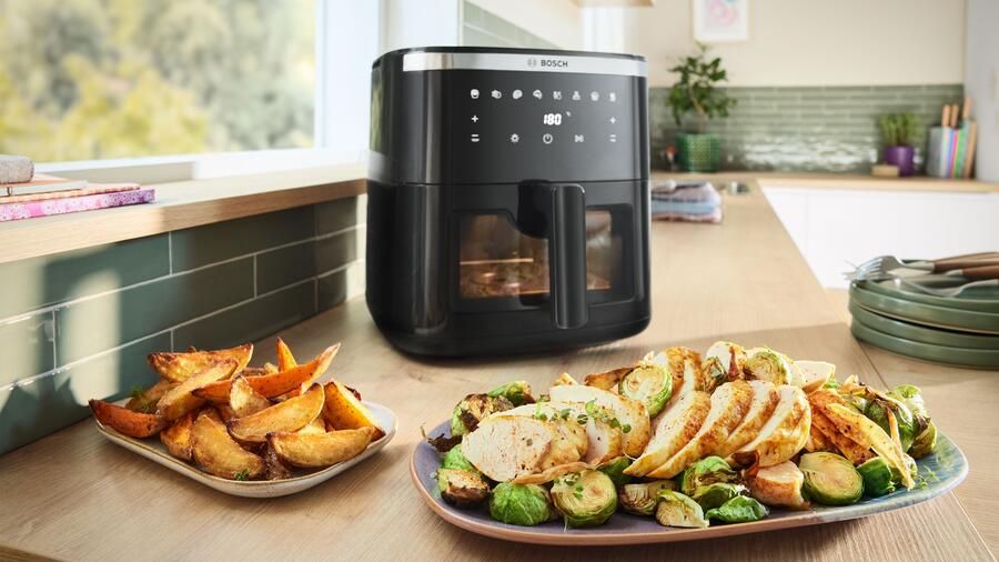 Bosch MAF671B0 Airfryer XXL Serie 6 7 2L Shake alarm Kijkvenster Warmhoudfunctie 7 programma's Tot 5 personen Zwart - Foto 9