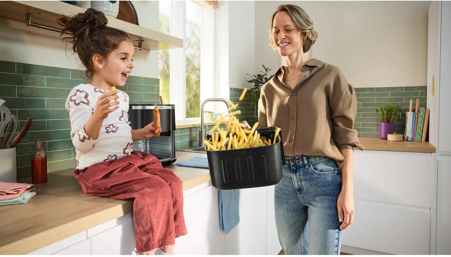 Bosch MAF671B0 Airfryer XXL Serie 6 7 2L Shake alarm Kijkvenster Warmhoudfunctie 7 programma's Tot 5 personen Zwart - Foto 3