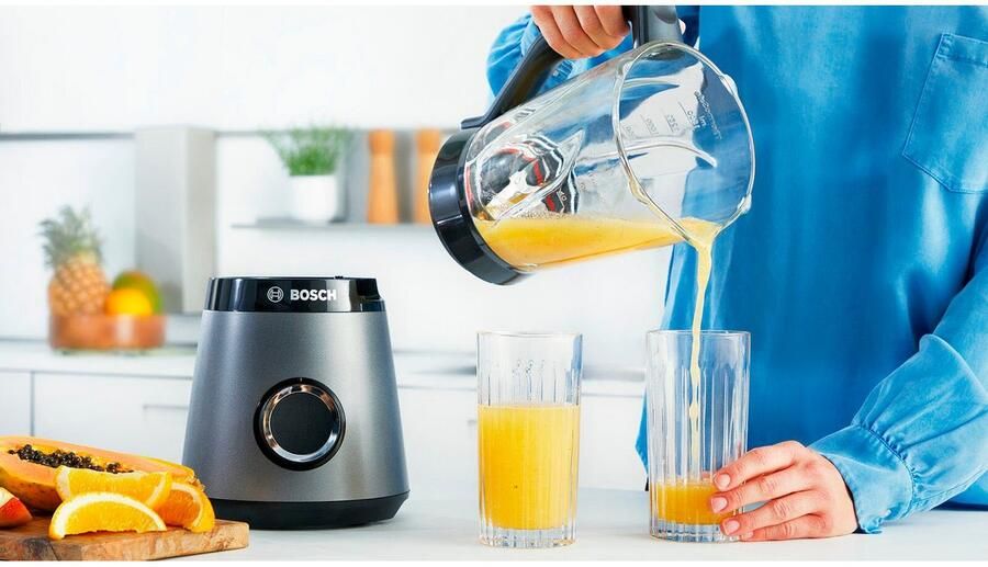 BOSCH Blender VitaPower Serie 4 MMB6172SN 1 5l glazen container 30.000 toeren min grijs - Foto 7
