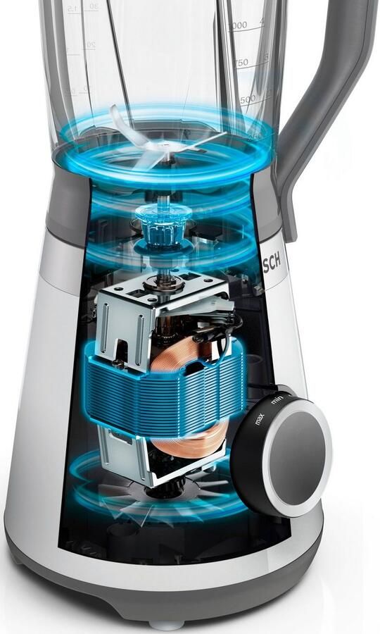 BOSCH Blender VitaPower Serie 4 MMB6172SN 1 5l glazen container 30.000 toeren min grijs - Foto 4