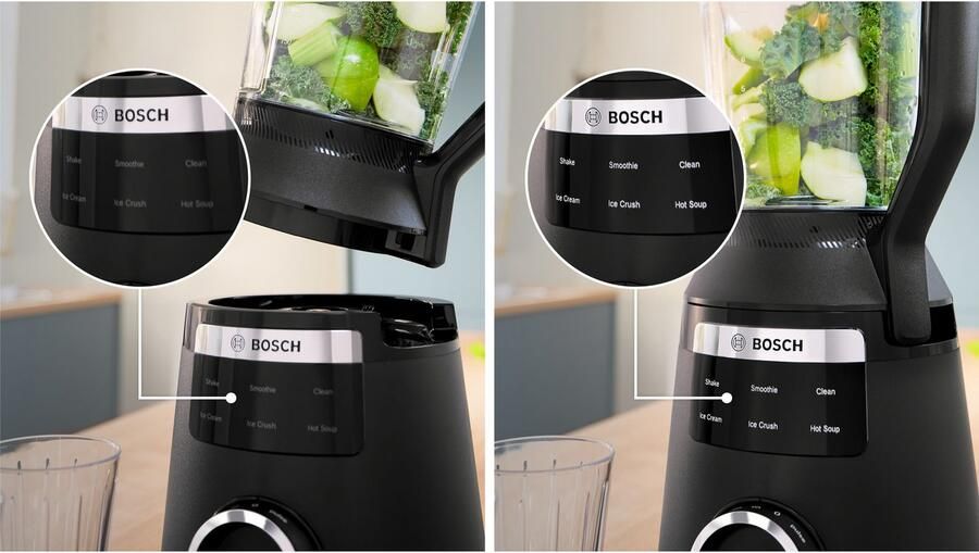BOSCH Blender VitaPower Serie 6 MMBD665B1 hoogvermogen mixer 45.000 rpm zwart 2l 6 automatische programma's inclusief hete soep stopper veiligheidsdeksel - Foto 5