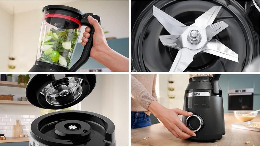 BOSCH Blender VitaPower Serie 6 MMBD665B1 hoogvermogen mixer 45.000 rpm zwart 2l 6 automatische programma's inclusief hete soep stopper veiligheidsdeksel - Foto 3