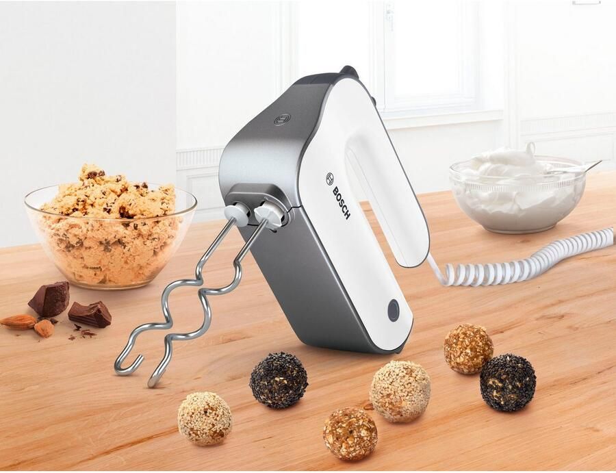 BOSCH Handmixer MFQ49300 roestvrijstalen garde deeghaak 5 standen spiralkabel Turboknop soft-touch handgreep lichtgewicht behuizing gemaakt in Europa - Foto 2