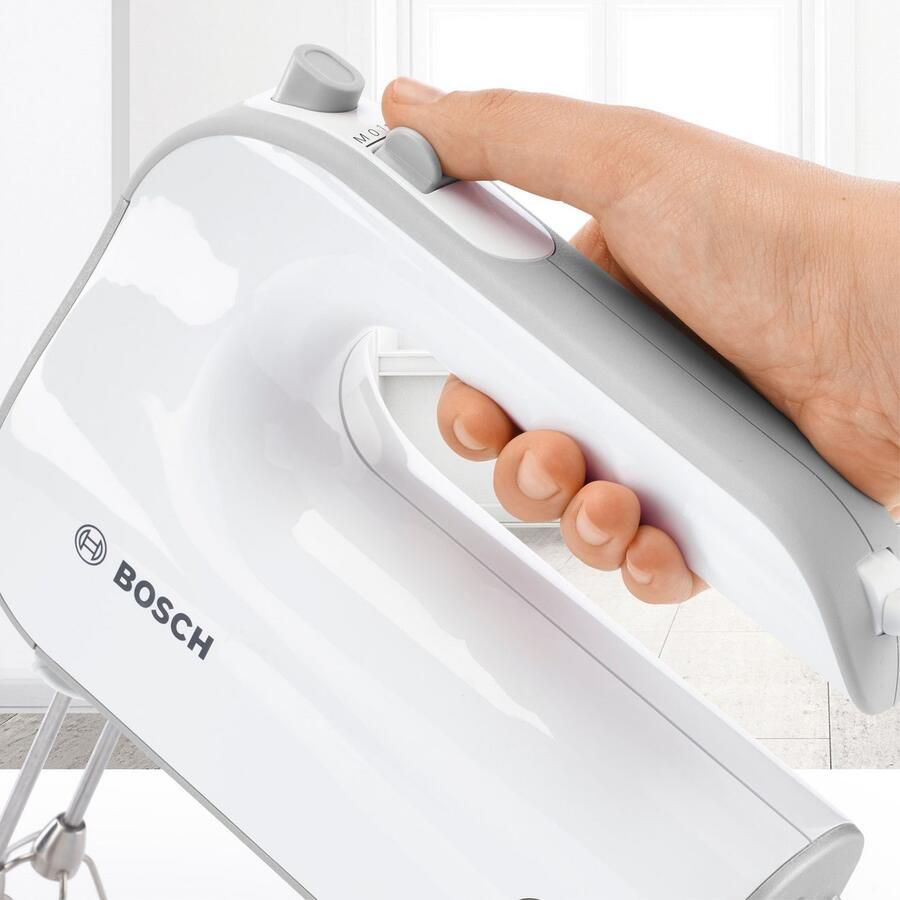 BOSCH Handmixer Styline MFQ4075DE 2x garde roestvrijstalen kneedhaken mixvoet wit - Foto 3