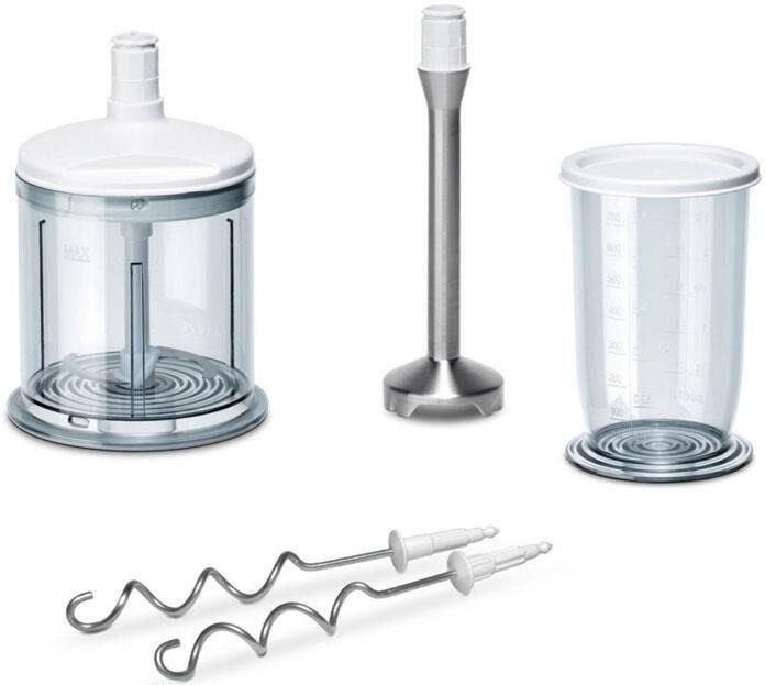 BOSCH Handmixer Styline MFQ4080 roestvrijstalen garde kneedhaken mixvoet 5 standen wit - Foto 4