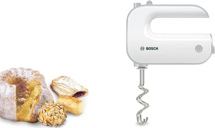 BOSCH Handmixer Styline MFQ4080 roestvrijstalen garde kneedhaken mixvoet 5 standen wit - Foto 4