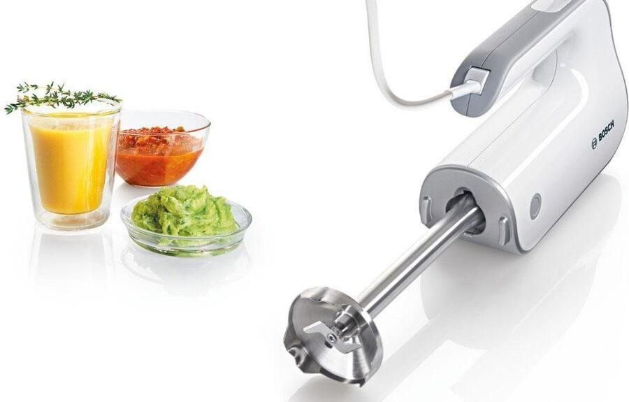 BOSCH Handmixer Styline MFQ4080 roestvrijstalen garde kneedhaken mixvoet 5 standen wit - Foto 2