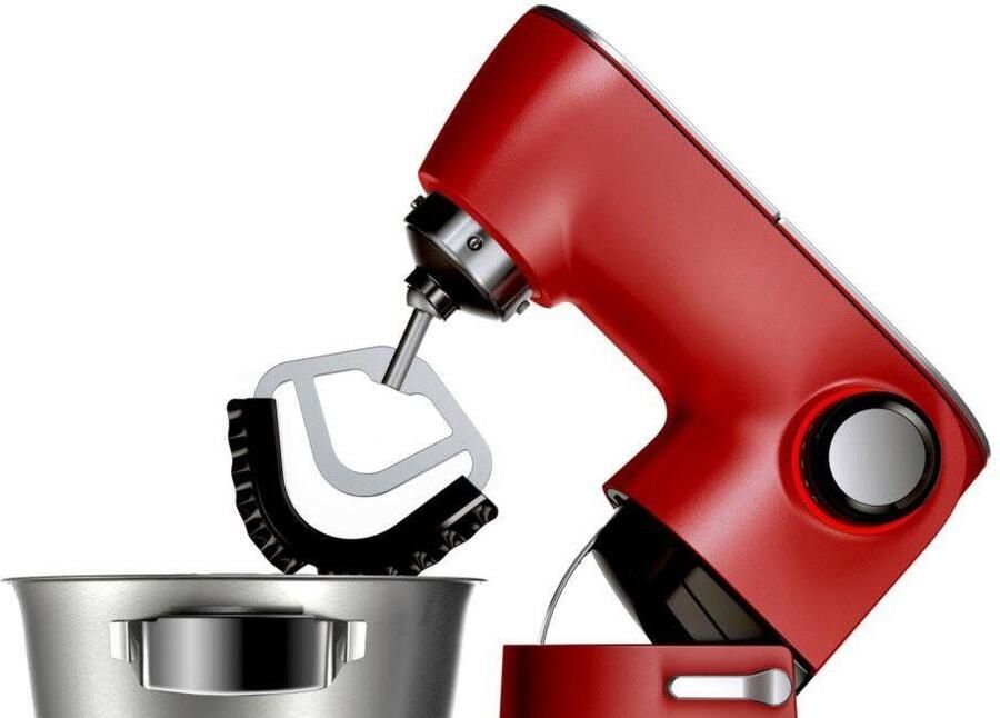 BOSCH Keukenmachine Kneedhaken meng- siliconen garde vaatwasmachinebestendig rood zilverkleur - Foto 6
