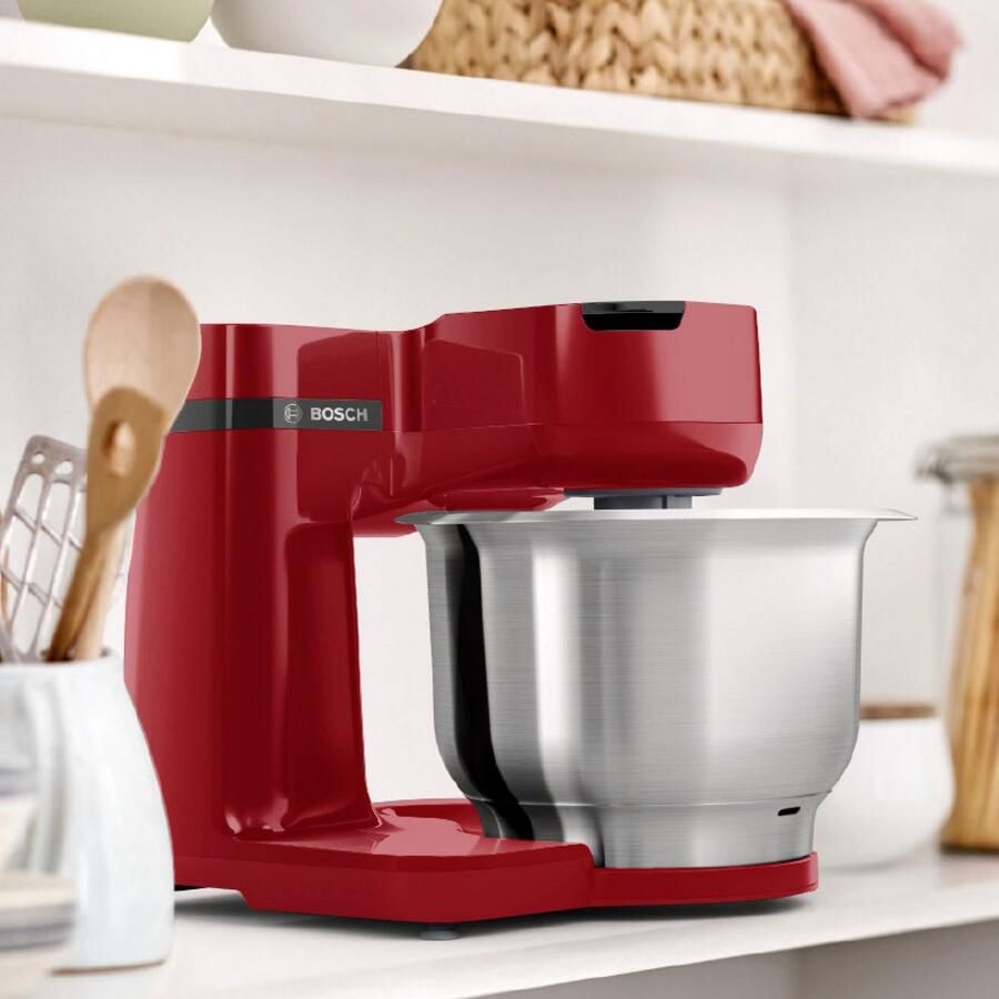 BOSCH Keukenmachine MUMS2EB01 MUM Serie 2 Continu rasp- en snijapparaat 3 raspschijven patisserieset edelstaal