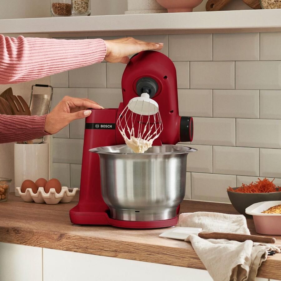 BOSCH Keukenmachine MUMS2EB01 MUM Serie 2 Continu rasp- en snijapparaat 3 raspschijven patisserieset edelstaal - Foto 4