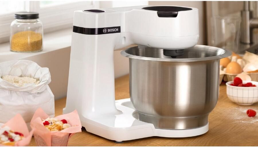 BOSCH Keukenmachine MUMS2EB01 MUM Serie 2 Continu rasp- en snijapparaat 3 raspschijven patisserieset edelstaal - Foto 6