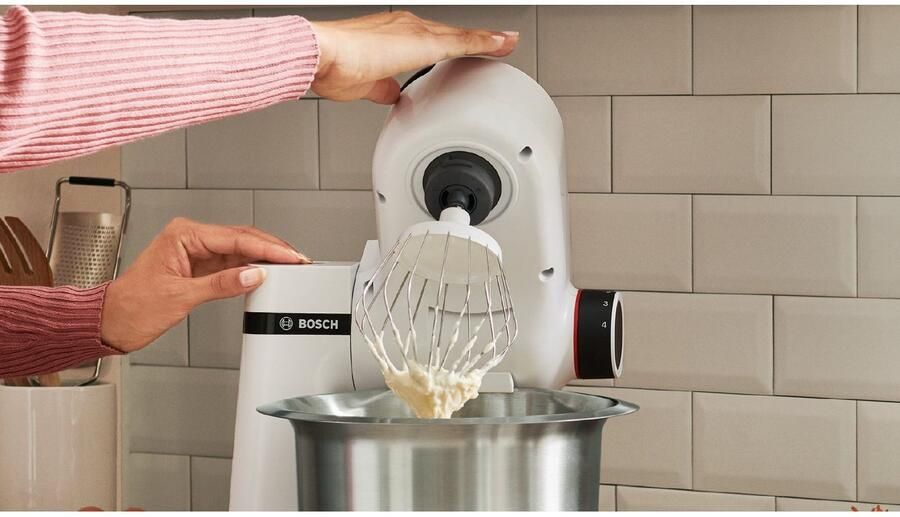 BOSCH Keukenmachine MUMS2EB01 MUM Serie 2 Continu rasp- en snijapparaat 3 raspschijven patisserieset edelstaal - Foto 4