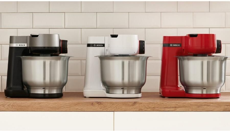 BOSCH Keukenmachine MUMS2EB01 MUM Serie 2 Continu rasp- en snijapparaat 3 raspschijven patisserieset edelstaal - Foto 7