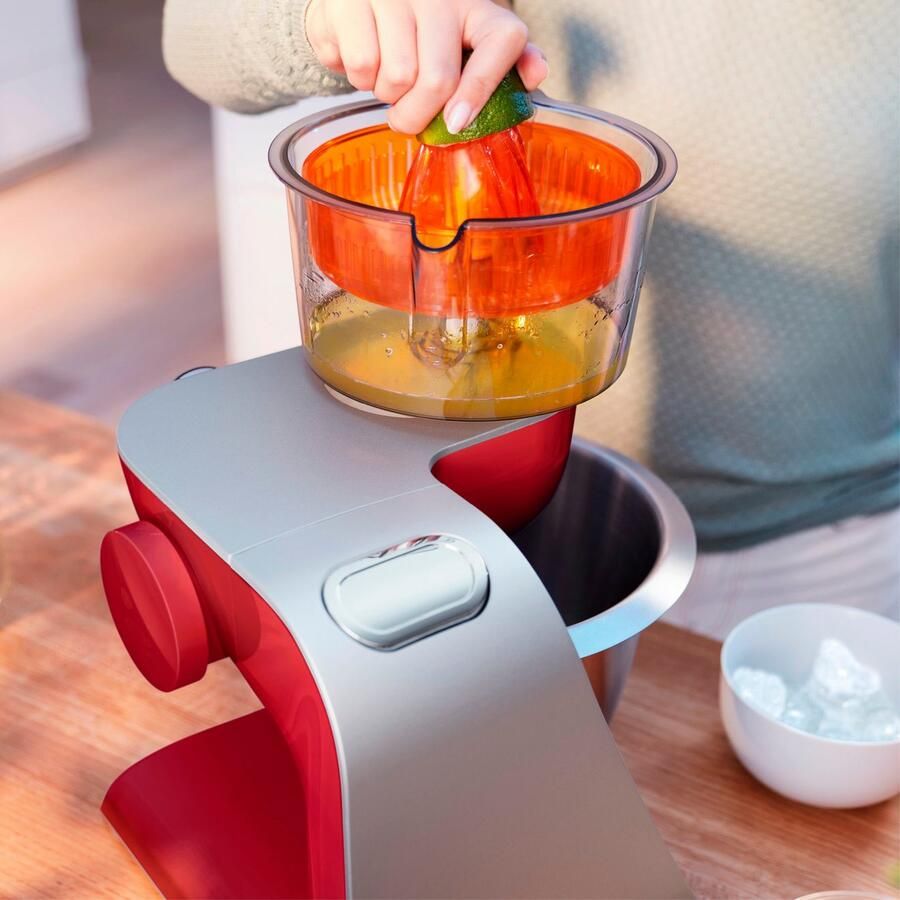 BOSCH Keukenmachine Serie 4 MUM56740 doorlopend snijwerk mixer vleesw. citruspers rood Kom 3 9l roestvrij staal vaatwasmachinebestendig 4 schijven 3 menggereedschappen - Foto 3