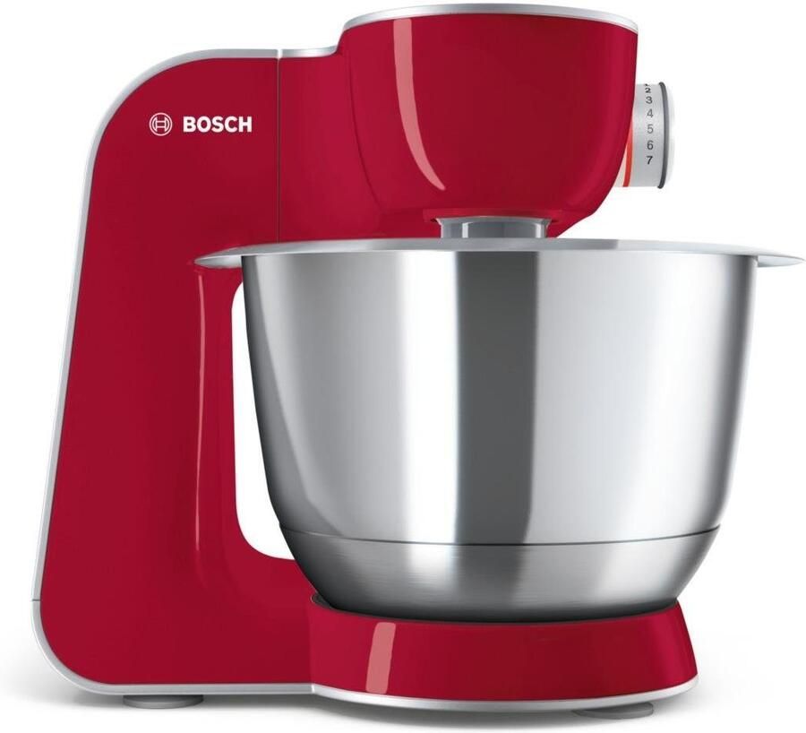 BOSCH Keukenmachine Serie 4 MUM58L20 continu rasp- en snijapparaat mixer grijs 3 schijven kom kneedhaak mix- siliconen garde vaatwasserbestendig