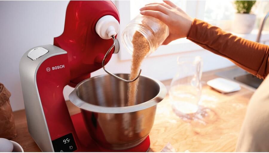 BOSCH Keukenmachine Serie 4 MUM5X734 geïntegreerde weegschaal doorloopsnijder mixer rood - Foto 5