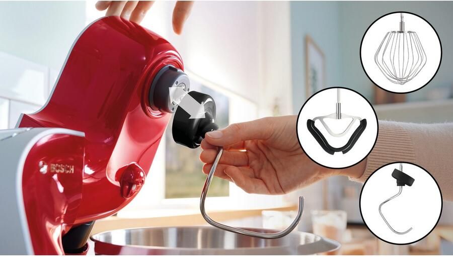 BOSCH Keukenmachine Serie 4 MUM5X734 geïntegreerde weegschaal doorloopsnijder mixer rood - Foto 7