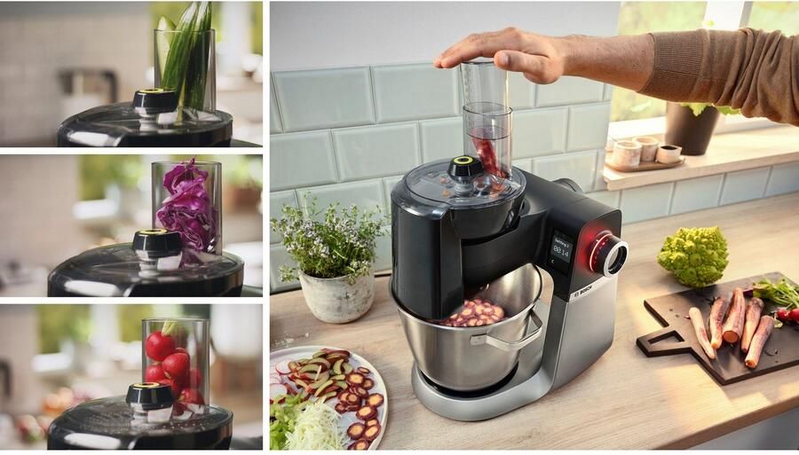 BOSCH Keukenmachine Serie 6 MUMS6ZS13D automatische programma s geïntegreerde 1g weegschaal zwart