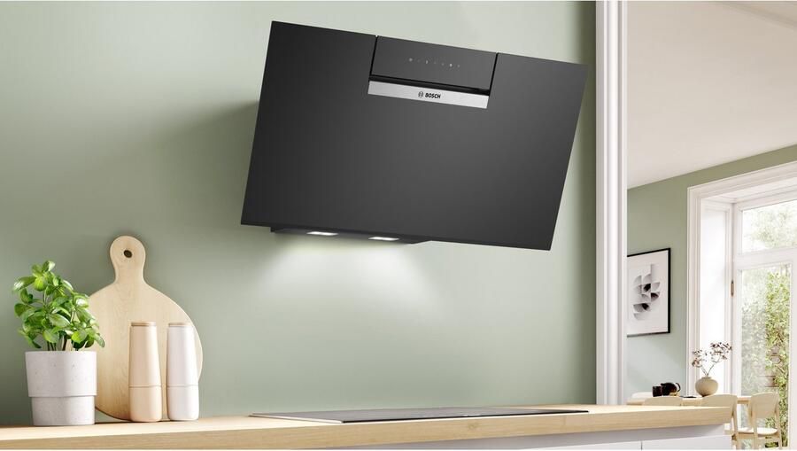 Bosch Wanddecor afzuigkap schuin glas SER4 DWK87FN60 Home Connect L 790 x Ø 433 mm Zwart - Foto 2