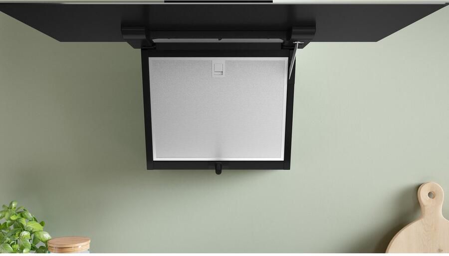 Bosch Wanddecor Afzuigkap schuin glas SER4 DWK87FN60 Home Connect L 790 x Ø 433 mm Zwart